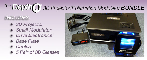 the DepthQ 3D Projector/Polarization Modulator Bundle