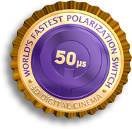 The DepthQ® Standard Polarization Modulator is the world's fastest polarization switch for 3D digital cinema