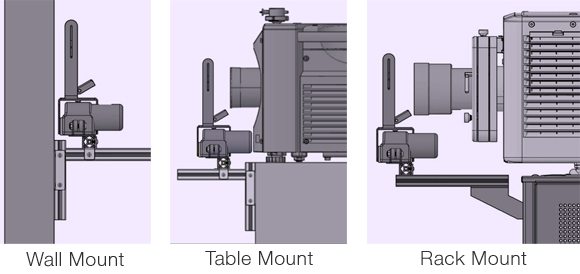 DepthQ Standard includes all the hardware necessary to mount directly to a wall, table, or in a rack.